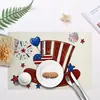Tapete de Mesa Novo Dia da Independência 2025 Transfronteiriço Festival Americano Linho Estampado Decoração de Mesa Sala de Estar Mesa de Jantar Tapete de Isolamento Térmico