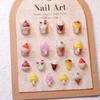 Celebridad de Internet Cono de Helado Dibujo Animado Accesorios para Uñas Paleta Linda Tridimensional Uñas Portátiles Accesorios para Uñas Pinzas para el Cabello de Crema