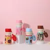 Nueva Taza Térmica de Acero Inoxidable de Alto Valor Portátil para Exteriores con Correa Mini Taza para Niños Taza de Agua Personalizable de Dibujos Animados