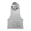 Novas roupas de treino colete com capuz masculino cor sólida solta absorvente de suor respirável fitness treinamento top running camiseta sem mangas
