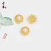 Cuentas Espaciadoras Nube con Perla Incrustada de Oro de 18K Cadena Hueca para Ropa Accesorios Cuentas Sueltas Pulsera Collar DIY Estilo Chino Moderno