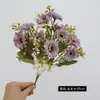 Flores Artificiales de 7 Ramas con Margaritas Pequeñas y Manzanilla de Color Otoñal, Ramo de Flores Falsas para Decoración de Mesa de Comedor en Casa, Arreglo de Boda, Flores Falsas