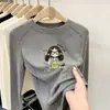 Ropa interior para niños, conjunto de otoño e invierno con forro polar, elegante y moderno, engrosado para abrigar, camiseta de manga larga, top de tela cepillada para niñas