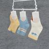 Calcetines Gruesos de Algodón para Niños Otoño e Invierno Jacquard de Dibujos Animados Sin Costuras Bloques de Color En Caja Calcetines para Bebé Venta al por Mayor 0~5 Años