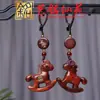 Pingente Borla Cavalo do Zodíaco Yuanbao Pintado Sandália Roxa Ano do Cavalo Pingente Chaveiro Arte Ming Xianyuan Cavalo de Sandália Corrente de Celular