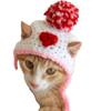 Dia dos Namorados feito à mão malha de lã animal de estimação chapéu de estimação chapéu amor férias orelha chapéu tiro swing adereços