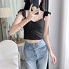 Novo Sexy Pure Desire Slim Skinny Flying Sleeve Polar Dot Bow Sweet Spicy Chanel Camisole Colete para Mulheres