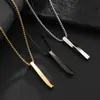 Colar Mobius de Aço Inoxidável Polido com Logotipo Gravado a Laser, Colar Barra Torcida de Aço Titânio, Estilo Minimalista Unissex