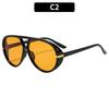 Moda Europea y Americana Nuevas Gafas de Sol Aviador de Doble Puente Retro Trendy Espejo Sapo Elegantes Versátiles Gafas de Sol para Fotografía Callejera