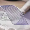 Fita de Organza com Borda Prateada Linha Horizontal Caixa de Presente Fita para Embalar Buquê Acessório de Cabelo Laço DIY Fita de Malha Dura Listrada Branca