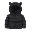Chaqueta de algodón con capucha de nuevo estilo para niños, abrigo de algodón para niños pequeños e infantes con orejas, chaqueta de algodón para otoño e invierno para niñas, ropa de abrigo