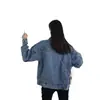 Foto Real Jaqueta Jeans Curta Feminina Outono Novo Estilo Coreano Solta Retrô Estilo Hong Kong Estudante Casual Top Tendência Azul