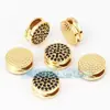 Acessórios de joias DIY caveira redonda com ranhura cravejada de micro diamantes brilhantes/pretos popular europeu e americano