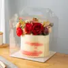 Caixa de bolo transparente portátil de celebridade da internet 3 polegadas 4 polegadas de altura caixa de bolo de aniversário embalagem de sobremesa para assar atacado