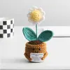 Plantas en maceta tejidas a mano transfronterizas, Adornos de plantas de ganchillo de lana, Fomentar activamente que las plantas pequeñas en maceta tejan ramos de flores artificiales