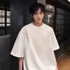 Camiseta de Manga Corta Rivet Snake para Hombre, Verano, Holgada, para Adolescente, Camiseta de Media Manga, Marca de Moda, Ropa Americana Pesada Desconstruida