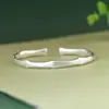 Rey Ciervo Dorado, plata pura 999, acabado cepillado, pulsera de moda y minimalista con patrón de bambú, estilo para mujer, pulsera de plata artística y elegante