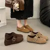 Moda Nova Outono 2026 Sapatos Birkenstock de Bico Redondo, Sapatos Casuais Versáteis Planos de Solado Baixo Populares para o Dia a Dia