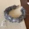 Diadema Ancha de Malla con Pedrería Estilo Coreano con un Temperamento de Moda de Alta Gama, Accesorio de Pelo Lujoso con una Corona Alta