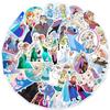 50 adesivos decorativos de grafite para mala, copo d'água, carro, com tema de princesa Elsa de desenho animado, atacado