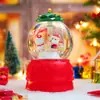 Nuevo producto transfronterizo: Bola de cristal navideña de carrusel giratorio, brillante y resplandeciente, con nieve cayendo, bola de agua de cristal, regalo para niños y estudiantes