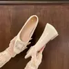 Zapatos Mary Jane Estilosos de 3 cm con Adorno de Pedrería 2026, Hermosos Zapatos de Salón Rojos con Aumento Oculto de Altura, Boca Baja, Nuevo Estilo de Principios de Primavera