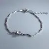 Chegada Nova Pulseira de Espinho e Flor para Casal Estilo Mori Simples de Nicho para Homens e Mulheres Pulseira de Galho e Flor