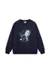 Jaqueta Moletom Redonda Tendência Americana com Desenho para Mulheres no Outono e Inverno, Blusa Longa Solta e Versátil Espessada com Veludo para Mulheres