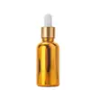 Botella de Aceite Esencial Dorada Electrochapada, Botella Vacía de Vidrio, Botella con Gotero, Botella Muestreadora de Esencia, Botella de Vidrio, Botella Dispensadora Cosmética