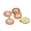 Colgante redondo de aleación con forma de gota de aceite de 2 mm con forma de corazón, ideal para pulseras, collares y llaveros.