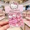 Elástico de Cabelo Hello Kitty para Meninas, Argola de Toalha para Cabelo Não Prejudicial, Acessório de Cabelo para Prender o Cabelo, Elástico de Cabelo Infantil, Embalado Individualmente