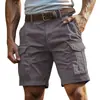 Shorts de trabalho de cor sólida multi-bolsos europeus e americanos mais vendidos 2026 da Shein TK, apresentando um design moderno e um corte casual e folgado.