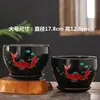 Juego de tres macetas de cerámica grandes para uso doméstico, sencillas y creativas, adecuadas para plantas verdes y suculentas, con platillo