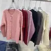 Casaco de tricô com botões arco-íris para mulheres, estilo coreano, doce e preppy, cardigã de tricô solto e macio para outono e inverno