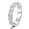 Anillos Populares Transfronterizos Europeos y Americanos Set Completo de Moissanita para Hombres y Mujeres Anillo Versátil de Alto Nivel de Plata de Ley S925 Hip-Hop Cubano
