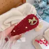 Pinza para el pelo de pelo de poni estilo Chanel rojo, pinza lateral para mujer, accesorio para el pelo de Año Nuevo, pinza para flequillo, otoño e invierno, nuevo pasador