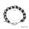Comercio exterior popular europeo y americano punk hip hop cuentas calavera pulsera de acero de titanio personalidad de los hombres pulsera de moda