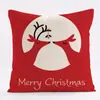Funda de almohada roja de alce para Navidad, funda de cojín decorativa navideña para sofá, mesita de noche, impresa, sin relleno