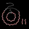 Cadena de Garras Chapada en Plata Juego de Pedrería Collar de Novia Pendientes Accesorios AliExpress Accesorios Calientes 482