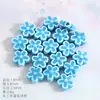 Cuentas pequeñas de flor de cerámica de colores, no se decoloran, agujero recto, cuentas sueltas de flor de cinco pétalos, para joyería y accesorios de ropa DIY hechos a mano, cuentas de porcelana