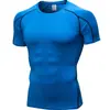 Camiseta Deportiva de Manga Corta de Alta Elasticidad Ajustada para Hombre, Secado Rápido, para Fitness, Deporte, Running, Entrenamiento 1053