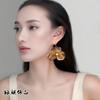 2025 Aretes Florales de Contraste de Color Retro Acrílicos de Caramelo Macchiato Moda Francesa de Nicho Aretes Estilo Vacaciones para Mujer