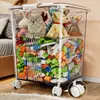 Caixa Organizadora de Brinquedos com Rodas, Caixa Organizadora para Sala de Estar e Quarto, Caixa de Armazenamento de Grande Capacidade para Lanches e Itens Diversos de Guarda-Roupa