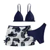 2024 Novo Maiô Infantil Dividido Europeu e Americano Bikini Feminino de Três Peças Maiô de Rede Bikini Infantil Feminino