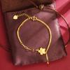 Nova Pulseira de Ouro Areia Vietnamita Estilo Chinês Estilo Étnico Flor Pequena Pulseira Simples Estilo Luxo Leve Feminino Liga de Cobre Joia de Mão