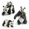 Conjunto de 3 Figuras Realistas de Panda Figuras de Bebê Panda e Panda Adulto em PVC Miniaturas de Animais Selvagens Brinquedos para Crianças Decorações Educacionais de Animais NaturezaIns