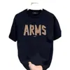 Camiseta de Manga Corta con Estampado de Letras Estilo Americano para Hombre, Marca Trendy de Verano, Corte Holgado, Camiseta Básica Versátil de Alta Resistencia