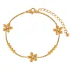 Lele Jewelry Estilo Ins Europeu e Americano Pulseira de Flor de Aço Inoxidável para Meninas de Verão Dourada Moda Cruzada Popularidade Transfronteiriça