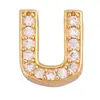 K62 Accesorios populares europeos y americanos letra latón circón chapado en oro de 18 quilates colgante pequeño collar colgante