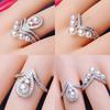 Combinación de accesorios DIY anillo multiuso plata de ley S925 anillo de perlas soporte vacío exquisito soporte para anillo de corona